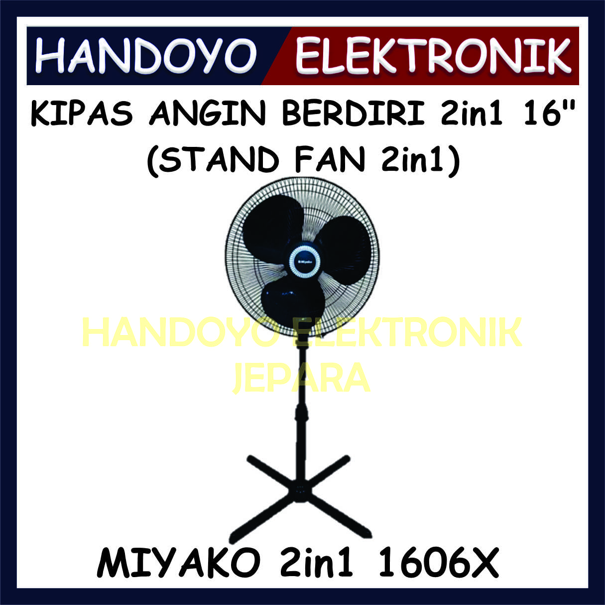 Stand Fan Miyako KAS 1606 (16 Inch) (Kaki Silang)