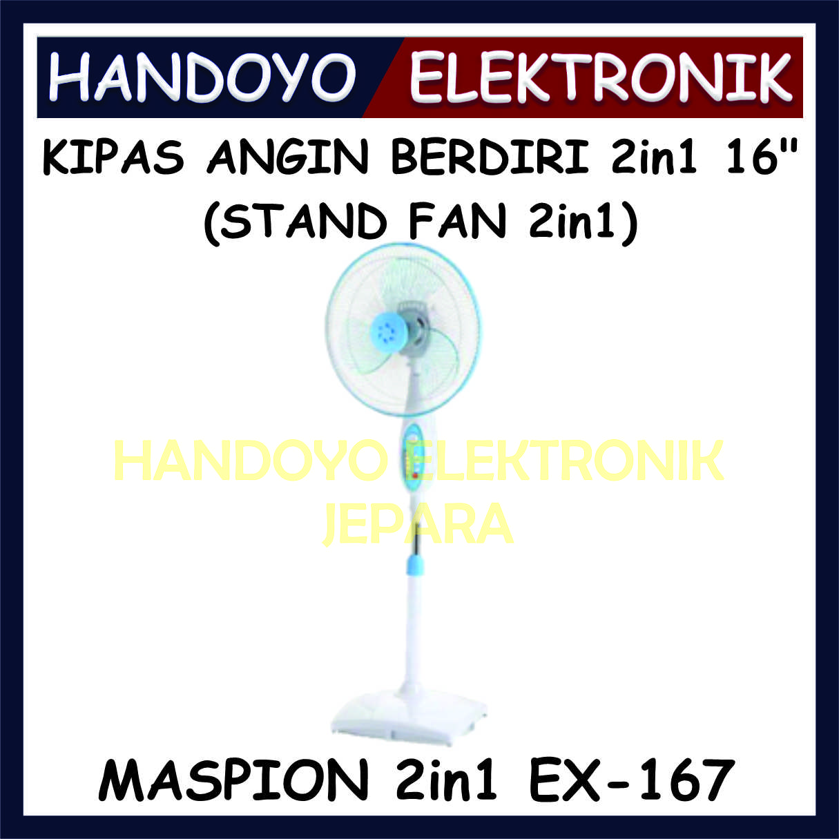 Stand Fan Maspion EX 167 (16 Inch) (Kaki Kotak)