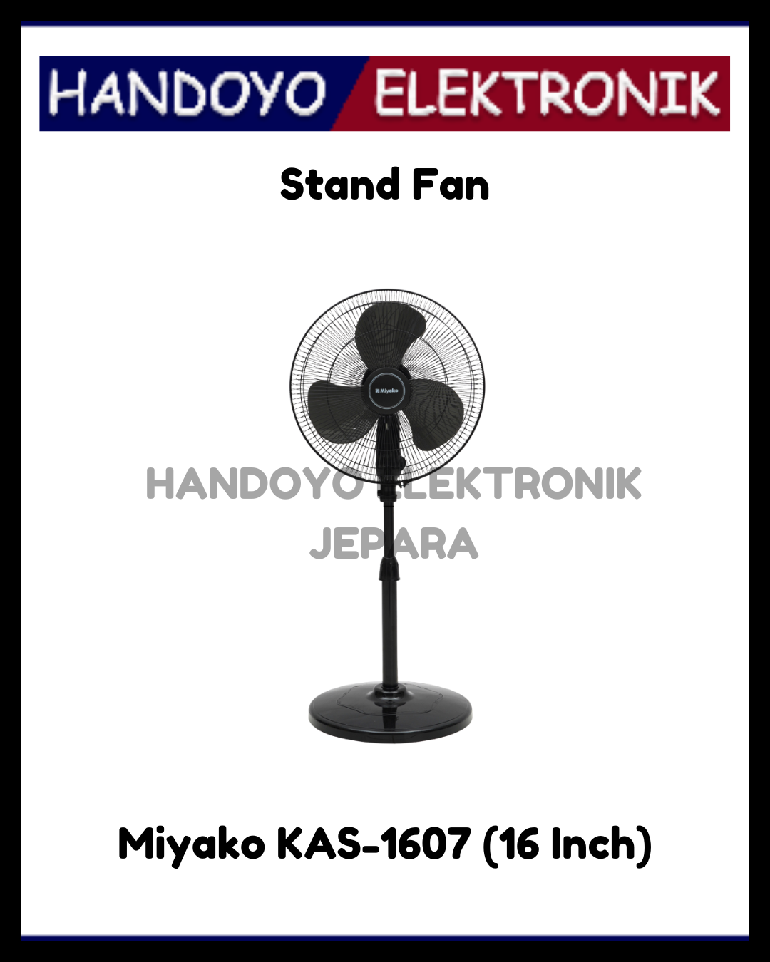 Stand Fan Miyako KAS-1607 (16 Inch) (Kaki Bulat)
