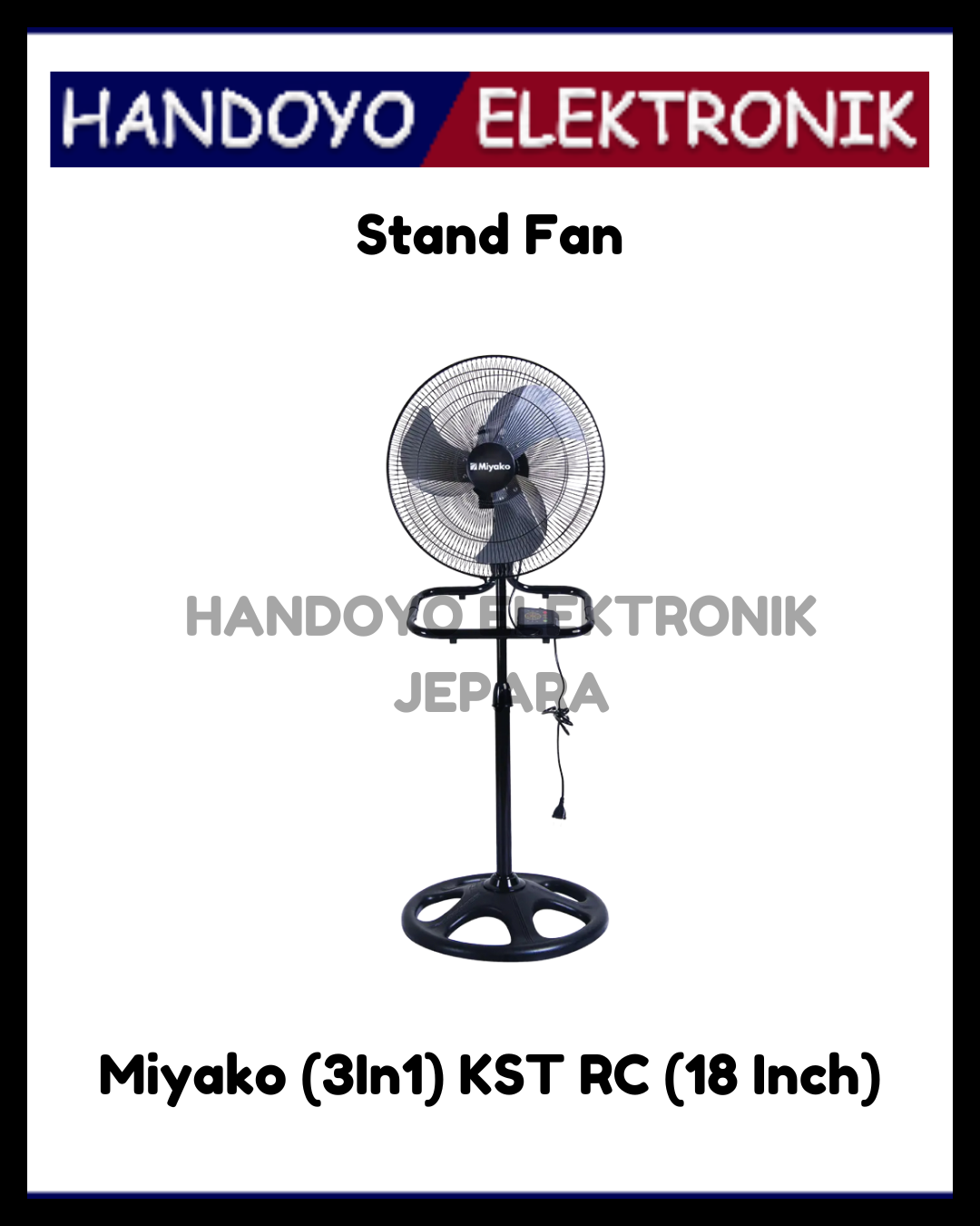 Stand Fan Miyako (3In1) KST RC (18 Inch) (Kaki Bulat)