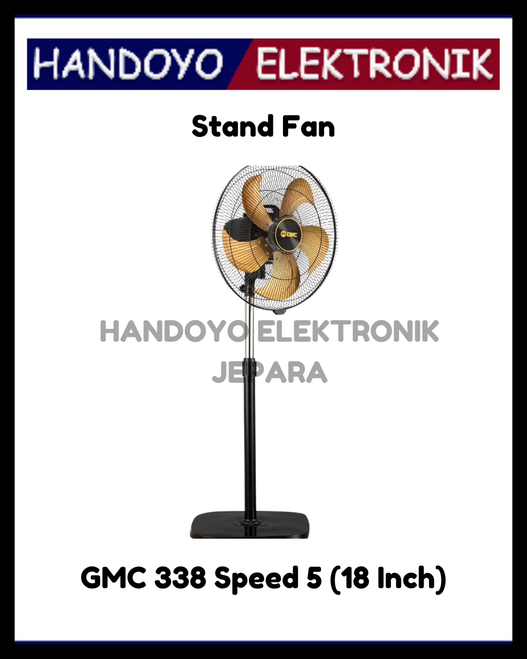 Stand Fan GMC 338 Speed 5 (18 Inch) (Kaki Kotak)