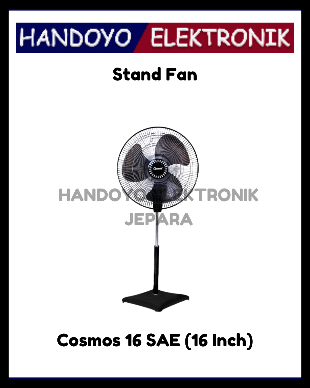 Stand Fan Cosmos 16 SAE (16 Inch) (Kaki Kotak)