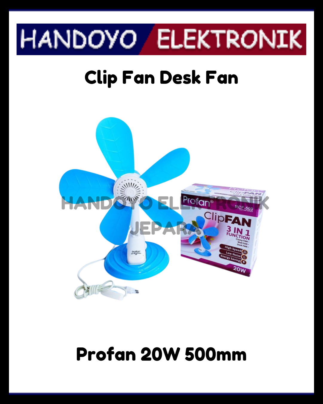 Mini Fan Clip Fan Desk Fan Profan 20W 500mm