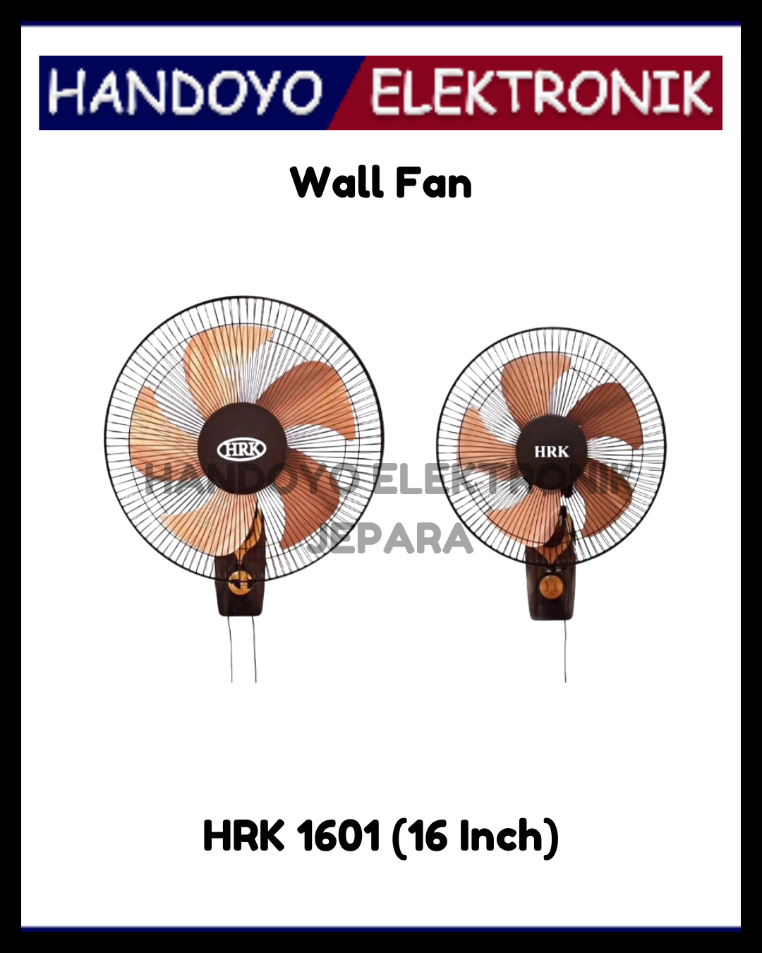 Wall Fan HRK 1601 Baling Besi Stainless (16 Inch)