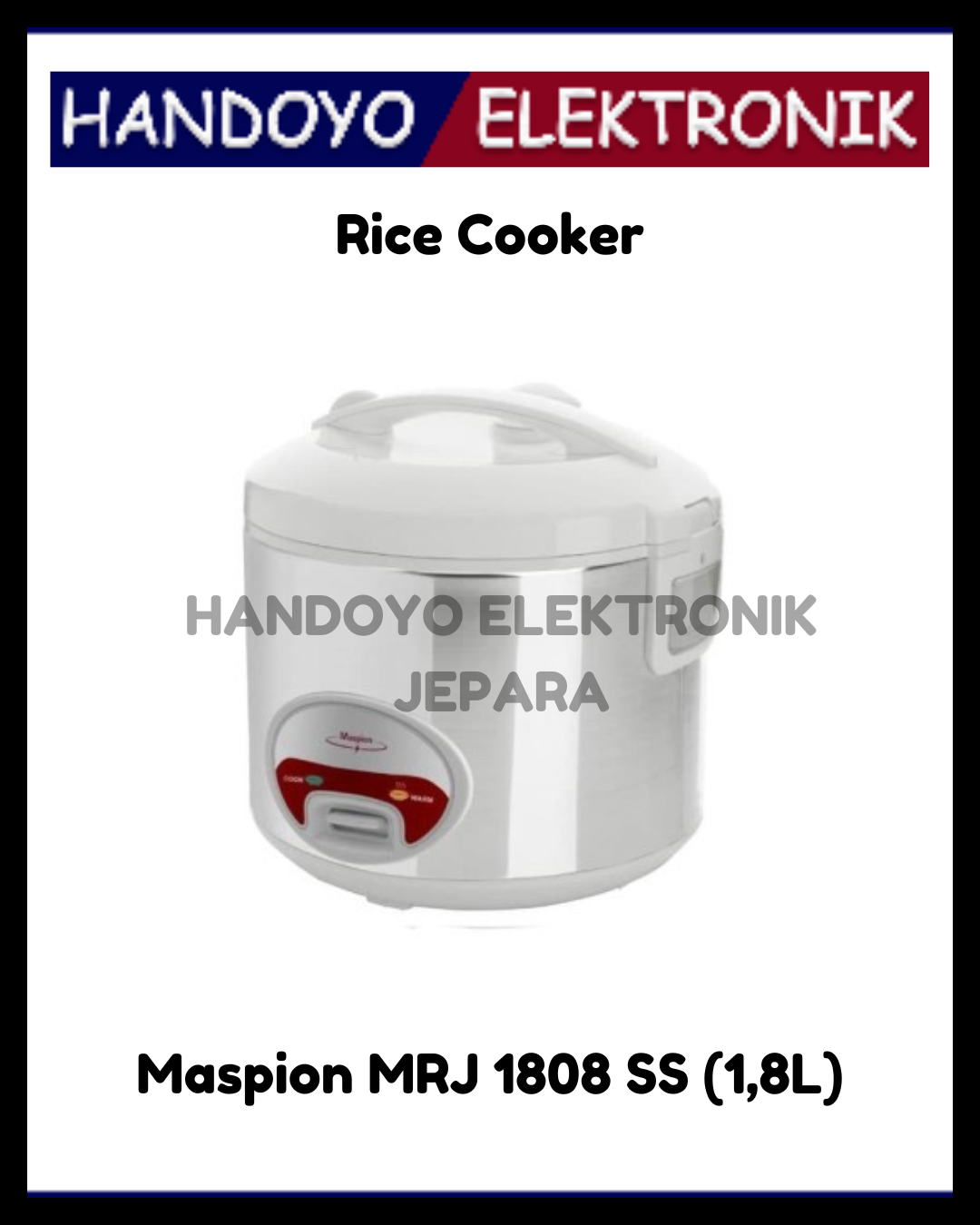 Rice Cooker Maspion Stainless MRJ 1808 SS (1,8L)
