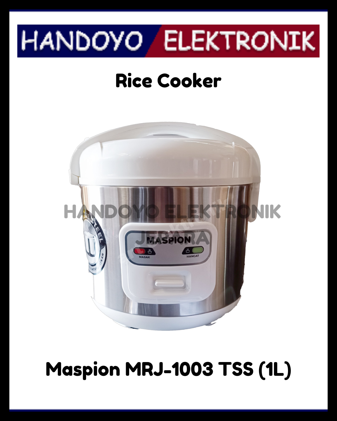 Rice Cooker Maspion Stainless MRJ-1003 TSS (1L)