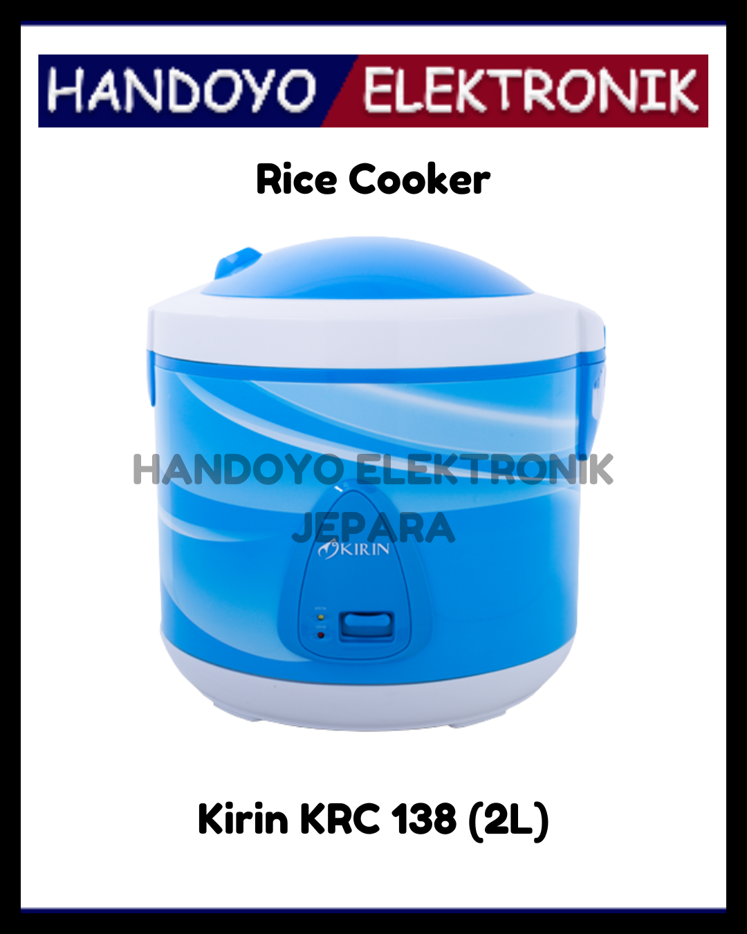 (PROMO) Rice Cooker Kirin KRC 138 (2L)