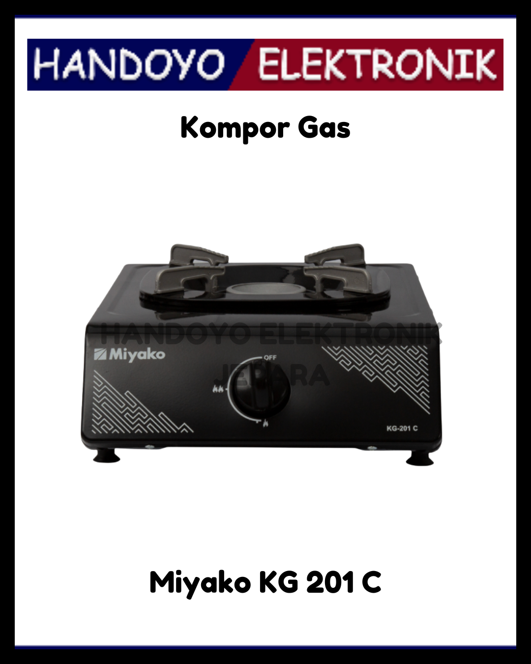 Kompor Gas 1 Tungku Miyako KG 201 C (Burner Non-Kuningan)