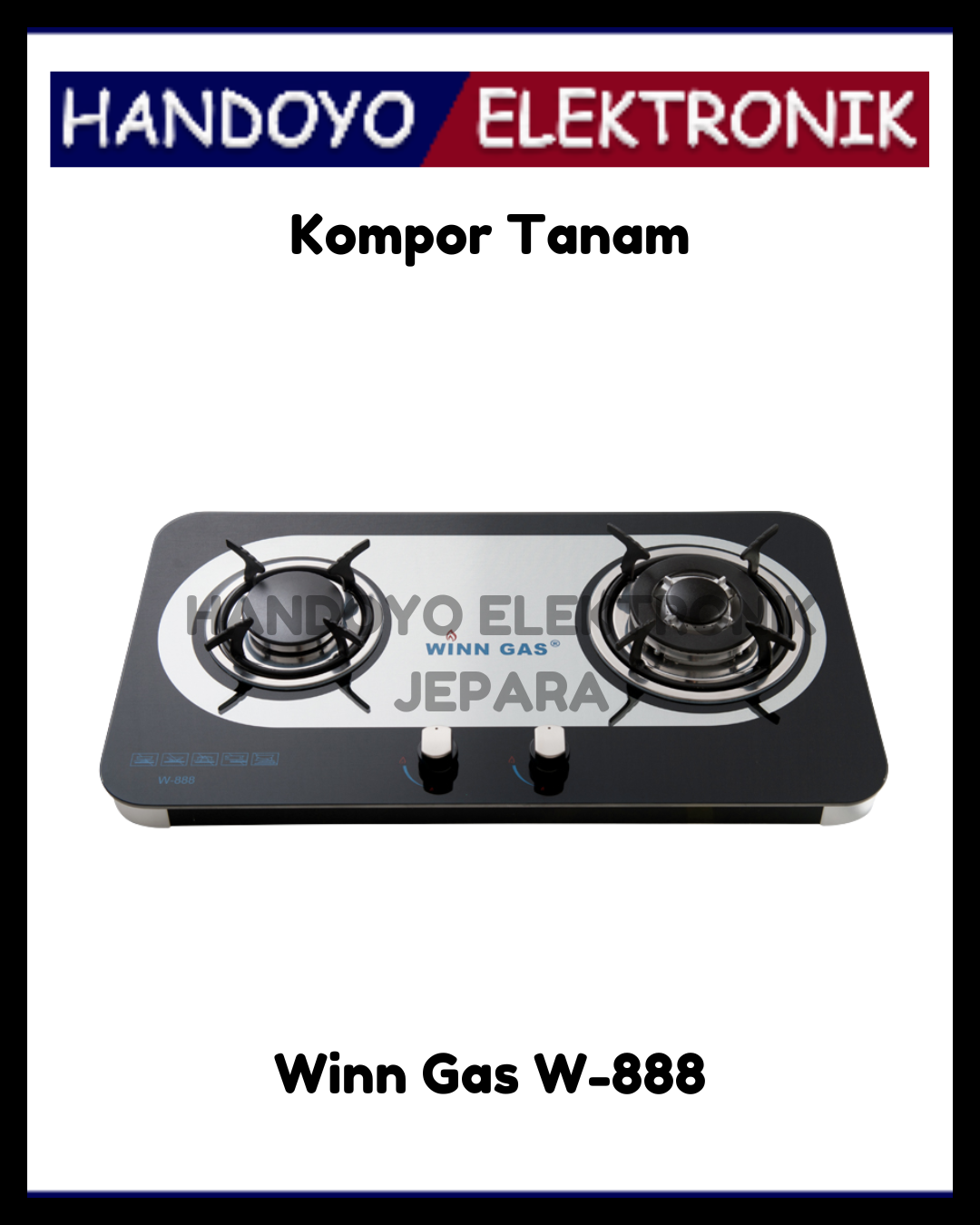 Kompor Gas Tanam/Portable Winn Gas 2 Tungku W-888